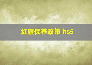 红旗保养政策 hs5